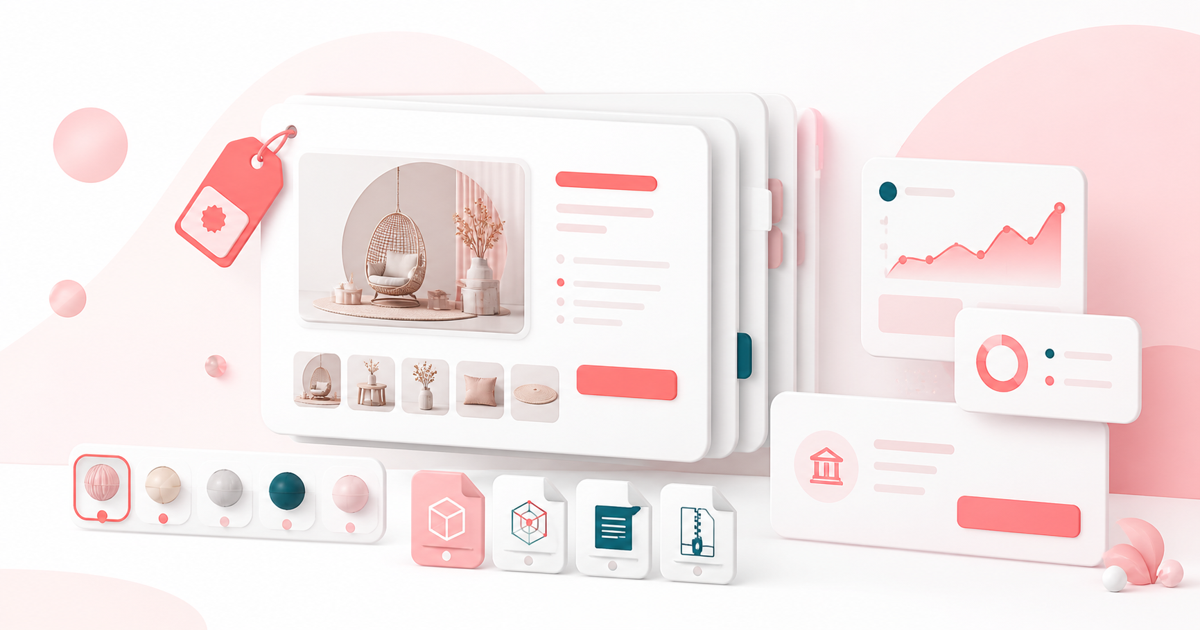 Illustration of VRC.STYLE listing, file, and sales-management tools